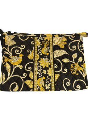 Vera Bradley Retired Yellow Bird Cosmetic Bag Zip Top Closure 10.5" x 7.5" NWOT